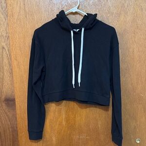 Black Cropped Hoodie